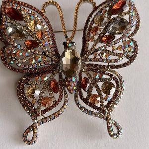 Crystal butterfly pin/pendant.